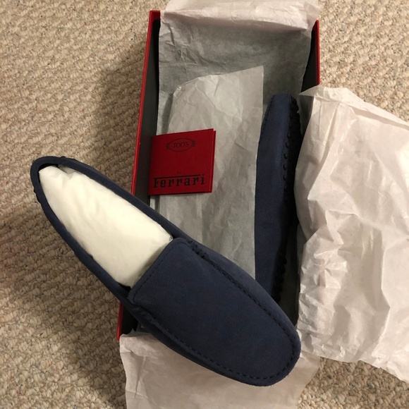 BNWT NAVY BLUE SUEDE MEN\'S TOD\'S GOMMINI LOAFER main image 5
